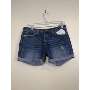 Mudd Womens Juniors Shorts 11 Y2K Denim Cuffed Distressed Boho 90s Retro Summer